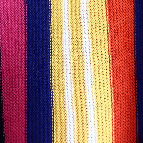 Ralph Lauren Poncho Sweater L XL Striped Cotton Linen Multi-Color New - Picture 5 of 5